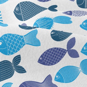 Cartoon Fish Pattern Modern Jersey
