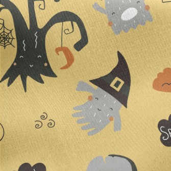 Cute Ghost And Tombstone Jersey Backed Fleece