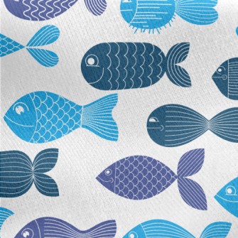 Cartoon Fish Pattern Jersey Backed Fleece