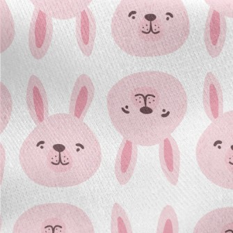 Pink Bunny Head Jersey Backed Fleece