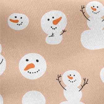 Winter Snowman Doodle Jersey Backed Fleece