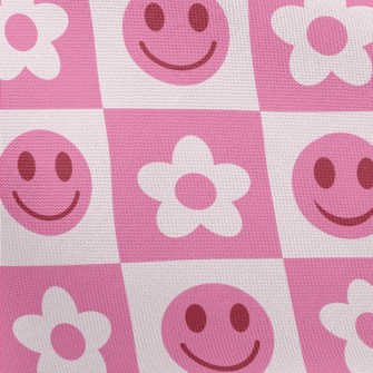 Friendly Smiles And Flowers Pongee