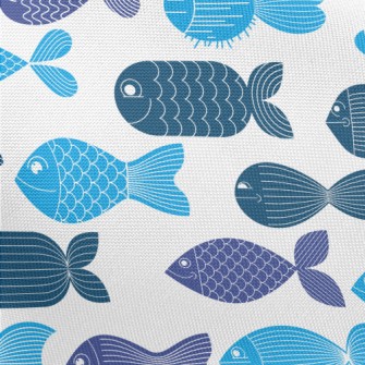 Cartoon Fish Pattern Pongee