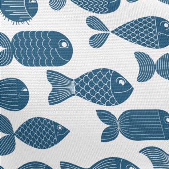 Deep Sea Fish Pattern Pongee