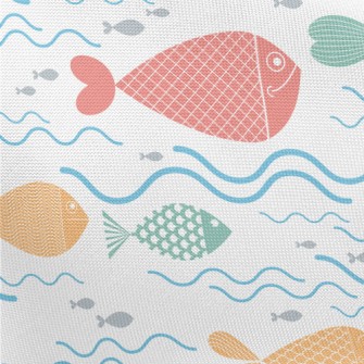 Colorful Fish Swimming Pongee