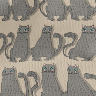 Hand Drawn Blue Eyed Cat Stretch Jersey