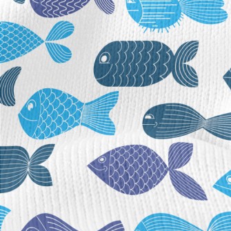 Cartoon Fish Pattern Stretch Jersey