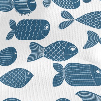 Deep Sea Fish Pattern Stretch Jersey