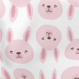 Pink Bunny Head Lightweight Cotton Poplin
