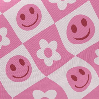 Friendly Smiles And Flowers Midweight Cotton Poplin