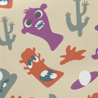 Funny Alien Monster Midweight Cotton Poplin