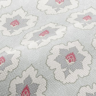 Surrounded By Red Flower Patte Performance Linen