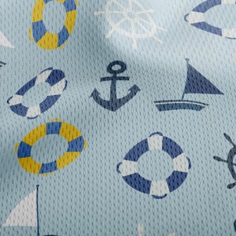 Sailboat Lifebuoy Athletic Mesh Flat Back