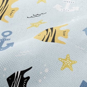 Striped Fish And Anchor Performance Linen