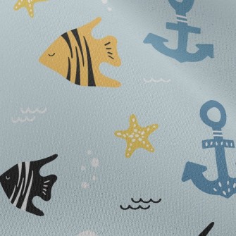 Striped Fish And Anchor Chiffon