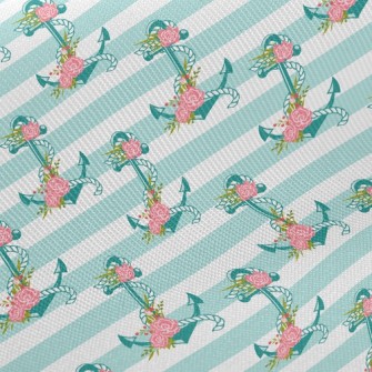 Rose Flower Anchor Twill