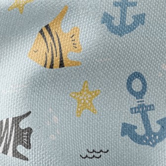 Striped Fish And Anchor Waterproof Canvas