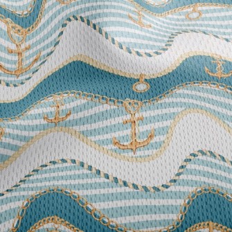 Premium Gold Anchor Chain Athletic Mesh Flat Back