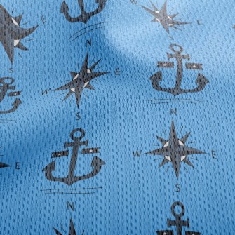 Anchor Compass Athletic Mesh Flat Back