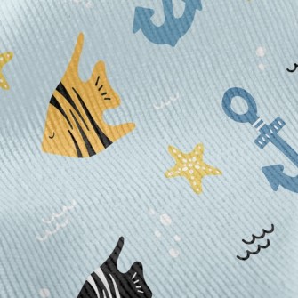 Striped Fish And Anchor Standard Corduroy