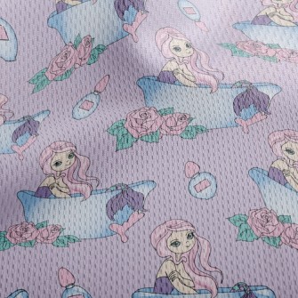 Beautiful Mermaid Takes A Bath Athletic Mesh Flat Back