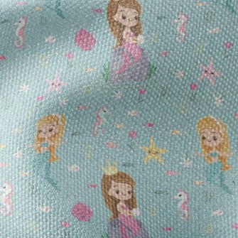 Playful Seahorse Mermaid Princ Waterproof Canvas