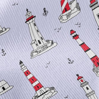 Lighthouse And Flying Seagulls Standard Corduroy