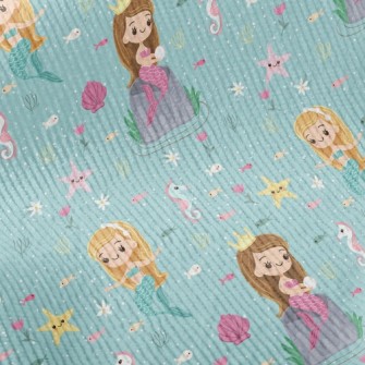 Playful Seahorse Mermaid Princ Standard Corduroy