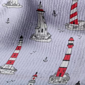 Lighthouse And Flying Seagulls Terry