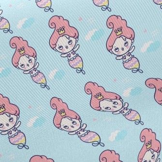 Cartoon Funny Mermaid Princess Twill
