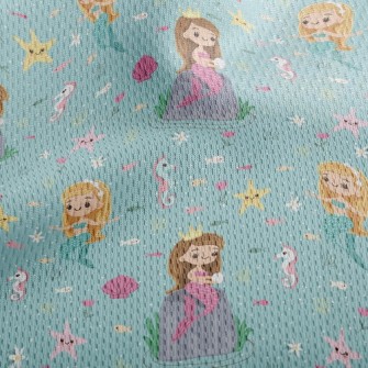 Playful Seahorse Mermaid Princ Athletic Mesh Flat Back