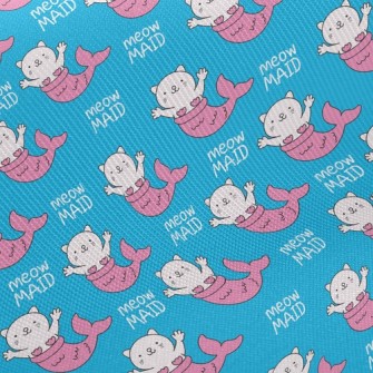 Funny Mermaid Cat Twill