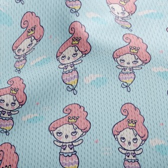 Cartoon Funny Mermaid Princess Athletic Mesh Flat Back