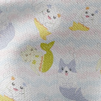Wavy Mermaid Cat And Dog Waterproof Canvas