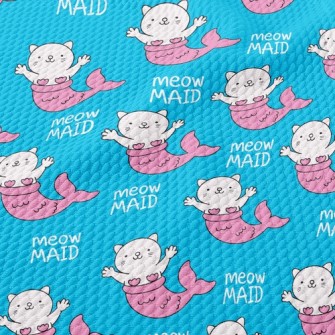 Funny Mermaid Cat Birdseye Piqué