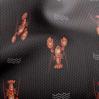 Wave Swimming Lobster Athletic Mesh Flat Back