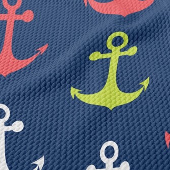Bright Three-color Anchor Birdseye Piqué