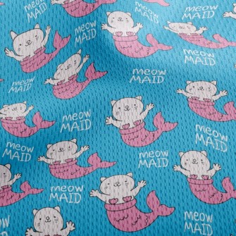 Funny Mermaid Cat Athletic Mesh Flat Back