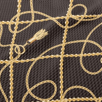Gold Beaded Chain Birdseye Piqué