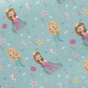 Playful Seahorse Mermaid Princ Twill