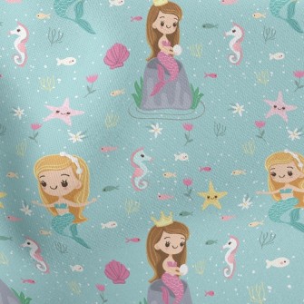 Playful Seahorse Mermaid Princ Stretch Ponte