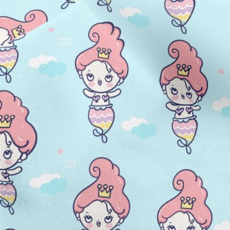 Cartoon Funny Mermaid Princess Micro Fleece