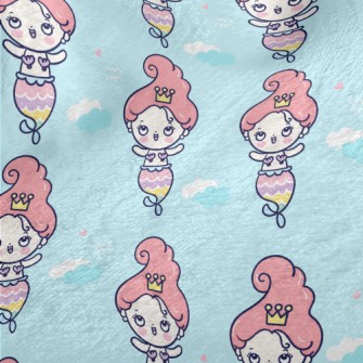 Cartoon Funny Mermaid Princess Minky