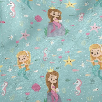 Playful Seahorse Mermaid Princ Minky