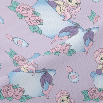 Beautiful Mermaid Takes A Bath Piqué