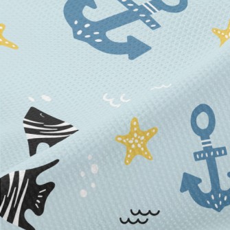 Striped Fish And Anchor Piqué