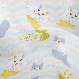 Wavy Mermaid Cat And Dog Lightweight Performance Linen