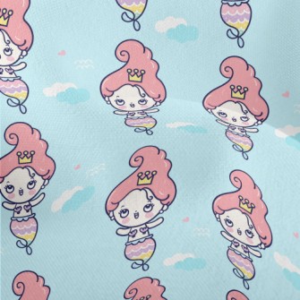 Cartoon Funny Mermaid Princess Lightweight Performance Linen