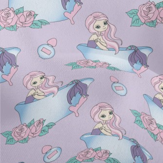 Beautiful Mermaid Takes A Bath Lightweight Performance Linen