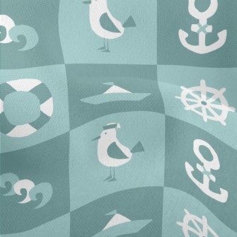 Seagulls And Waves Lightweight Performance Linen